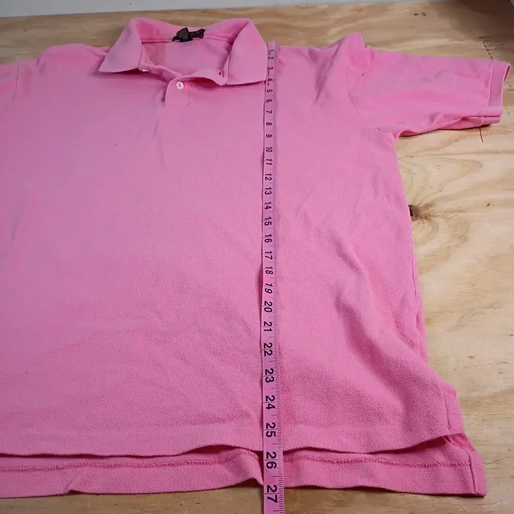 Vintage Cross Creek Polo Shirt Men's L Pink Solid 100% Cotton Made in USA